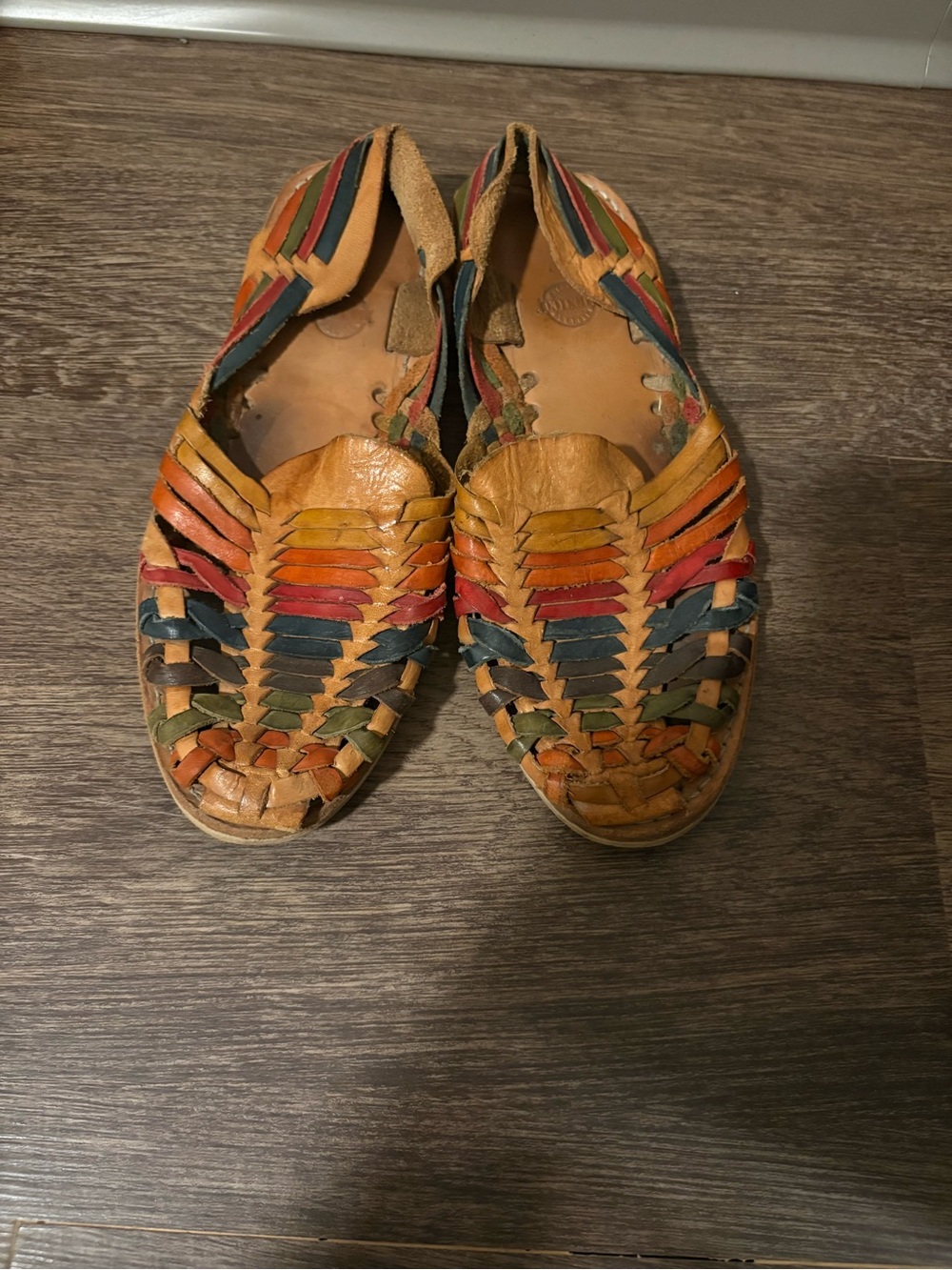 Multicolor Woven Leather Huarache Flats
